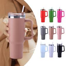 304 stainless steel mug straw ice mug portable coffee mug car mug 40oz handle cup bottle